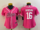 Men's San Francisco 49ers #16 Joe Montana Pink Stitched Baseball Cool Base Jersey