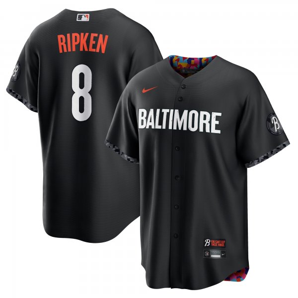 Men's Baltimore Orioles Cal Ripken?Nike Black City Connect Replica Player Jersey