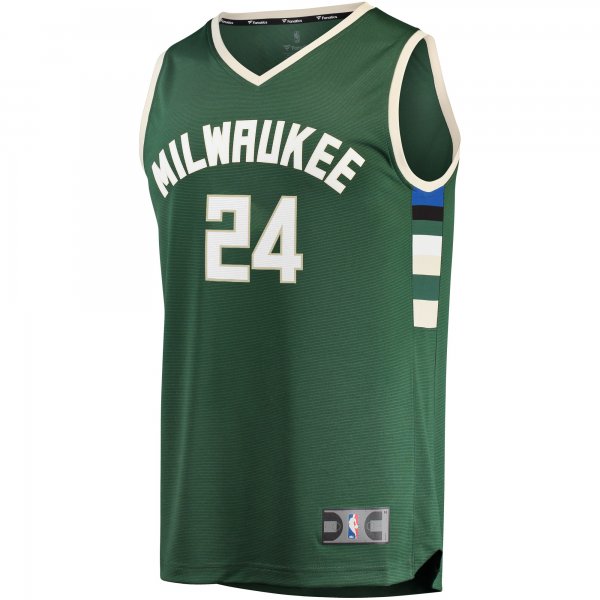 Men's Milwaukee Bucks Pat Connaughton Fanatics Hunter Green Fast Break Replica Jersey - Icon Edition