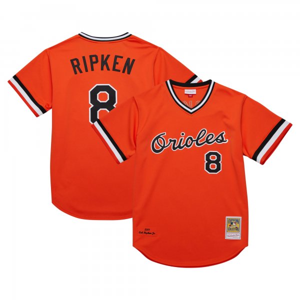 Men's Baltimore Orioles Cal Ripken Jr. Mitchell & Ness Orange 2001 Cooperstown Collection Throwback Jersey