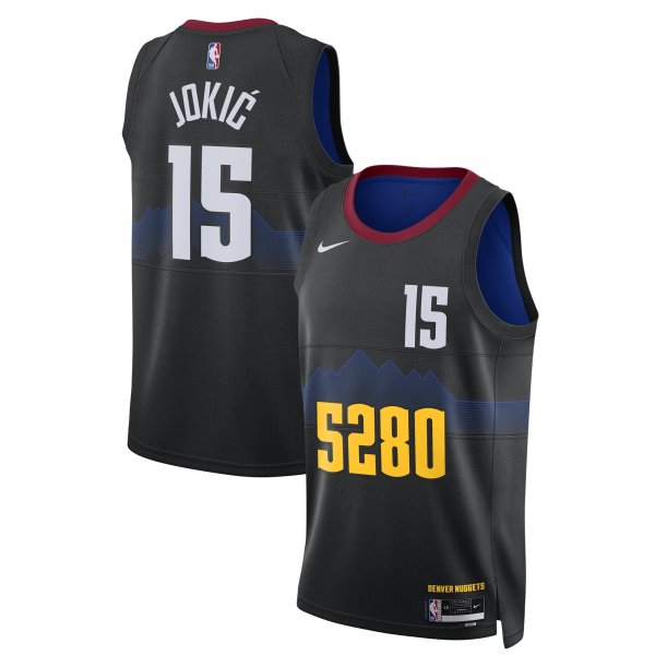 Men's Unisex Denver Nuggets #15 Nikola Jokic Nike Black 2023/24 Swingman City Edition Jersey