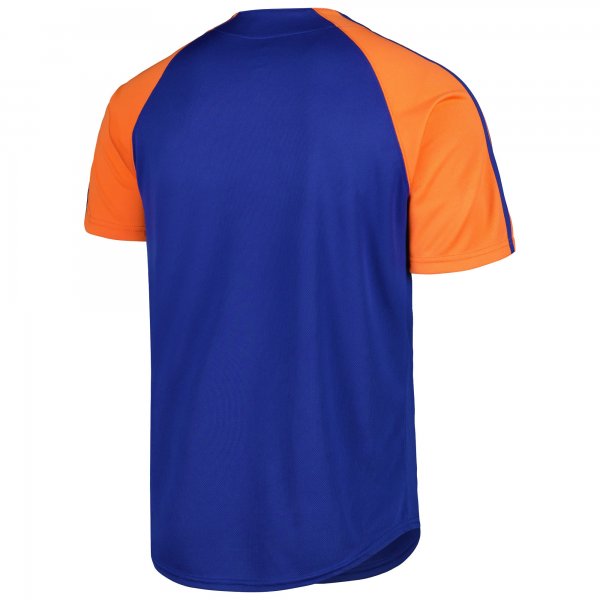 Men's New York Mets Stitches Royal Button-Down Raglan Fashion Jersey