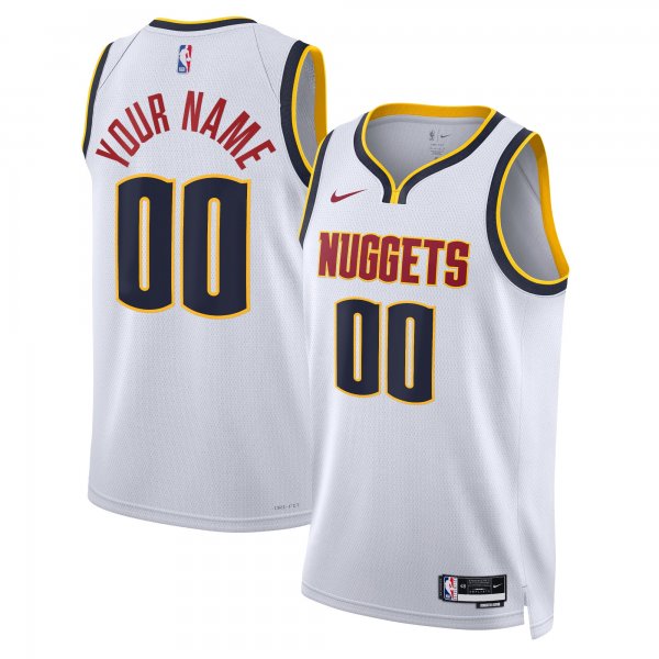 Unisex Denver Nuggets Nike White Swingman Custom Jersey - Association Edition