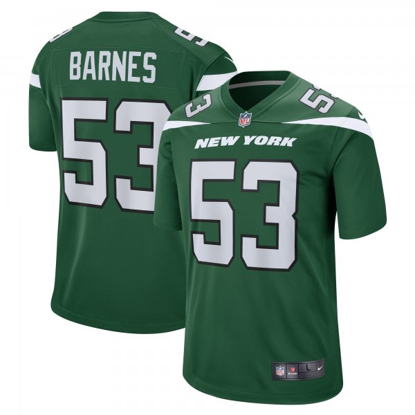 Men's New York Jets Zaire Barnes Nike Gotham Green  Game Jersey