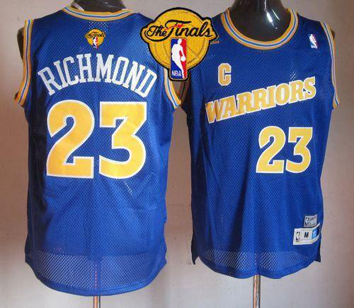 Men's Golden State Warriors #23 Mitch Richmond Blue Throwback The Finals Patch Stitched NBA Jersey