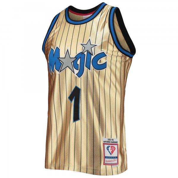 Men's Orlando Magic Penny Hardaway Gold Mitchell & Ness 75th Anniversary 1993/94 Hardwood Classics Swingman Jersey