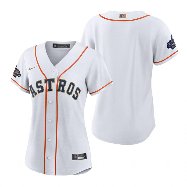 Women's Houston Astros MLB Blank White 2023 Gold Collection Cool Base Nike Jersey