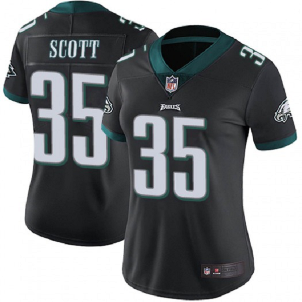 Women's Nike Philadelphia Eagles #35 Boston Scott Limited Black Alternate Vapor Untouchable Jersey