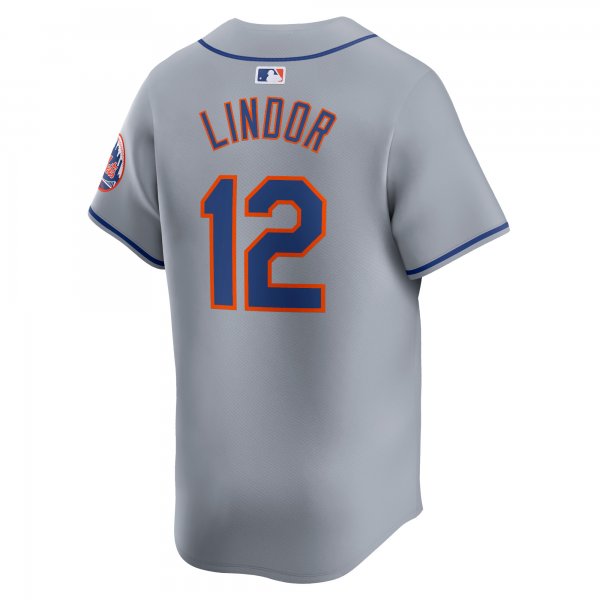 Men's New York Mets Francisco Lindor Nike Gray Away Limited Player Jersey