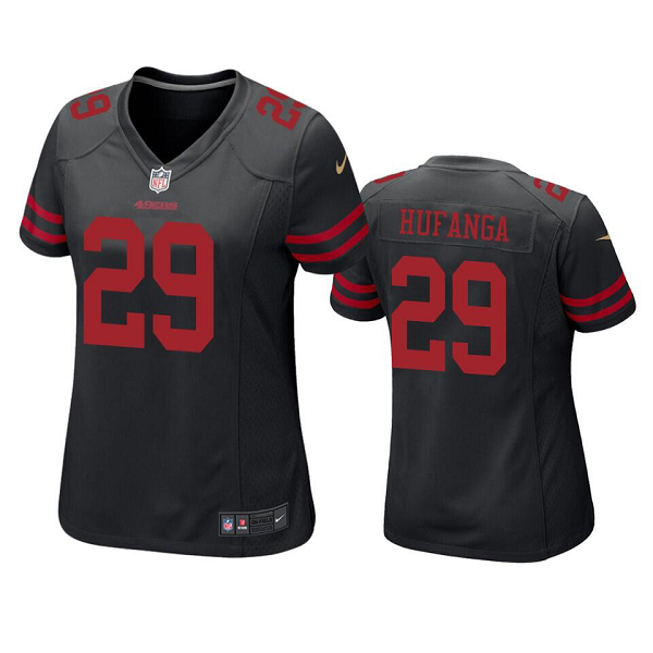 Women's San Francisco 49ers #29 Talanoa Hufanga Black Game NFL Jersey