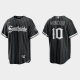 Men's Chicago White Sox #10 Yoan Moncada Black 2021 MLB City Connect Cool Base Jersey