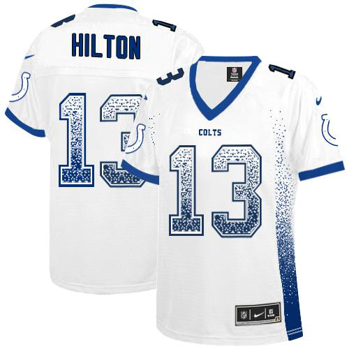 Nike Indianapolis Colts #13 T.Y. Hilton White Women's Stitched NFL Elite Drift Fashion Jersey