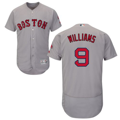 Boston Red Sox #9 Ted Williams Grey Flexbase Collection Stitched MLB Jersey