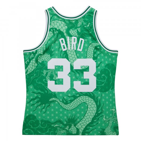 Men's Boston Celtics Larry Bird Mitchell & Ness Kelly Green 1985/86 Hardwood Classics Asian Heritage 6.0 Swingman Throwback Player Jersey