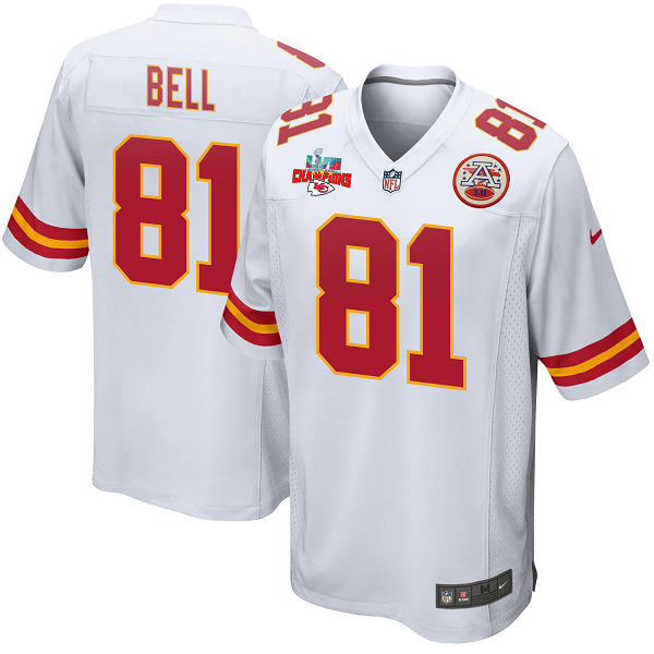 Blake Bell #81 Kansas City Chiefs Super Bowl LVII Champions 3 Stars Men's Game White NFL Jersey