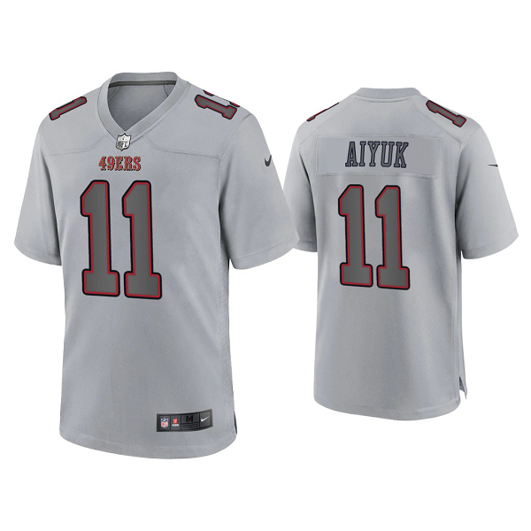 Men's San Francisco 49ers Brandon Aiyuk Gray Atmosphere Fashion Game Jersey