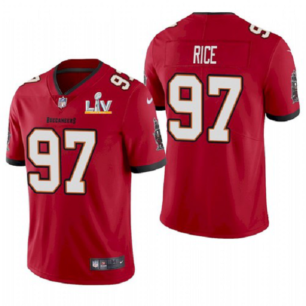 Men's Tampa Bay Buccaneers Simeon Rice Red 2021 Super Bowl LV Jersey