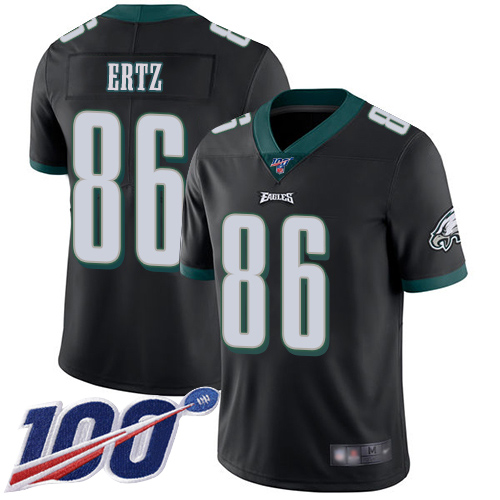 Philadelphia Eagles #86 Zach Ertz Black Alternate Men's Stitched NFL 100th Season Vapor Limited Jersey