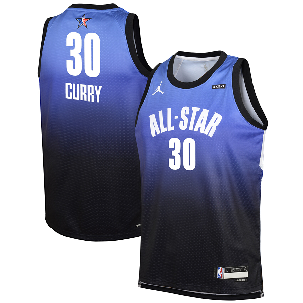 Youth #30 Stephen Curry Jordan Brand Blue 2023 NBA All-Star Game Swingman Jersey