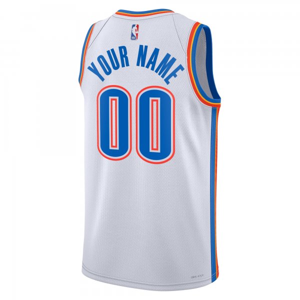 Unisex Oklahoma City Thunder Nike White Swingman Custom Jersey - Association Edition