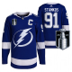 Men's Tampa Bay Lightning #91 Steven Stamkos 2022 Stanley Cup Playoffs Blue Jersey