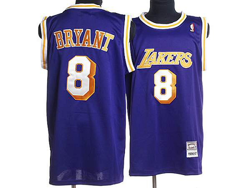 Mitchell and Ness Men's Los Angeles Lakers #8 Kobe Bryant Stitched Purple Throwback NBA Jersey