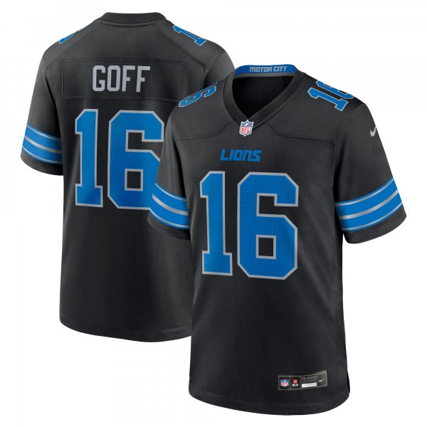 Men's Detroit Lions Jared Goff Nike Black 2nd Alternate Game Jersey