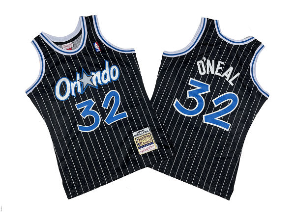 Men's Orlando Magic #32 Shaquille O'neal 1994-95 Black Mitchell and Ness NBA Jersey