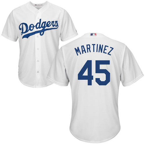 Los Angeles Dodgers #45 Pedro Martinez Men's Cool Base Jerseys-White