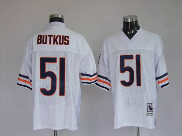 Mitchell And Ness Chicago Bears #51 Dick Butkus White Stitched Throwback NFL Jersey