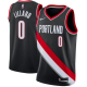 Nike Men's Portland Trail Blazers #0 Damian Lillard Black Stitched Swingman NBA Jersey