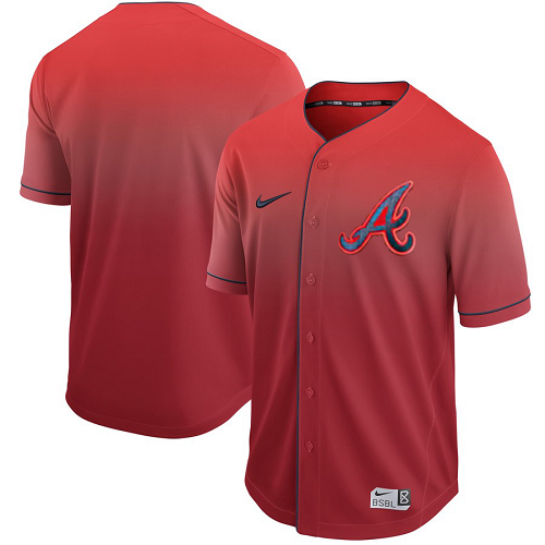 Men's Nike Atlanta Braves Blank Red Fade MLB Jersey