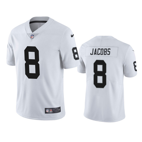 Men's Nike NFL Las Vegas Raiders Josh Jacobs #8 White Vapor Limited Jersey