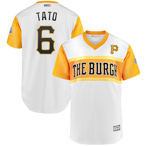 Men's Pittsburgh Pirates #19 Starling Marte "Tato" Majestic 2019 Little League Classic White MLB Jersey