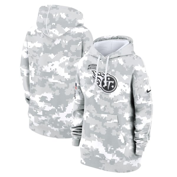 Youth Nike Arctic Camo Tennessee Titans 2024 Salute To Service Club Fleece Pullover Hoodie