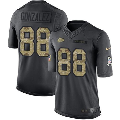 Nike Kansas City Chiefs #88 Tony Gonzalez Black Men's Stitched NFL Limited 2016 Salute to Service Jersey