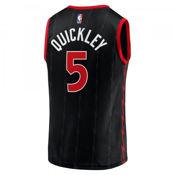 Men's Toronto Raptors Immanuel Quickley Fanatics Black Fast Break Player Jersey - Statement Edition