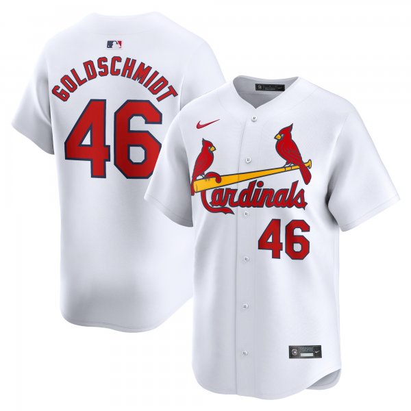 Men's St. Louis Cardinals #46 Paul Goldschmidt Nike White Home Limited Player Jersey