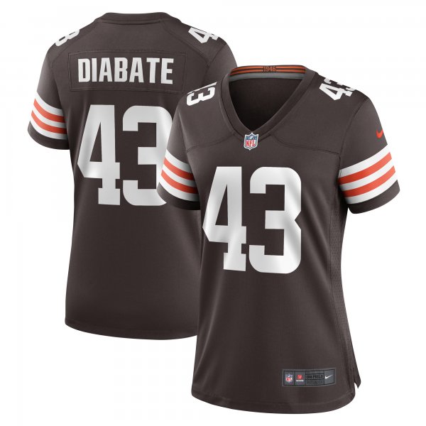 Women's Cleveland Browns Mohamoud Diabate Nike  Brown Team Game Jersey