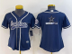 Women's Dallas Cowboys Blank Blue Stitched Baseball Cool Base Jersey