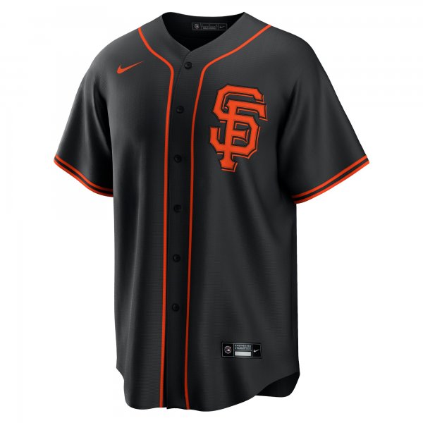 Men's San Francisco Giants Mike Yastrzemski Nike Black Alternate Replica Player Name Jersey