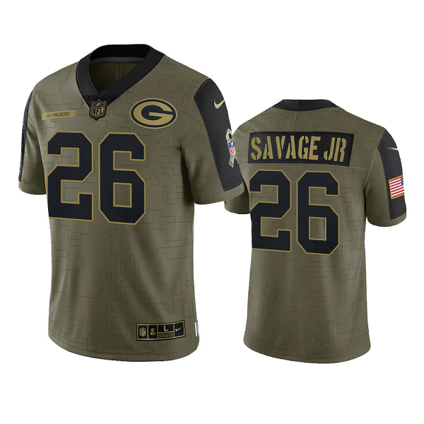 Green Bay Packers Darnell Savage Jr. Olive 2021 Salute To Service Men's Limited NFL Jersey