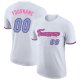 Men's Custom White Light Blue-Pink Performance T-Shirt