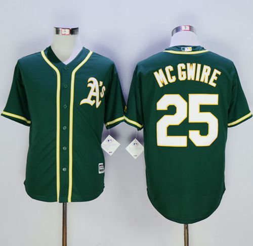 Women's Oakland Athletics #25 Mark McGwire Green New Cool Base Stitched MLB Jersey