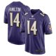 Men's Baltimore Ravens Kyle Hamilton Nike Purple Player Game Jersey