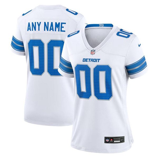 Women's Detroit Lions Nike Road Custom Limited Jersey