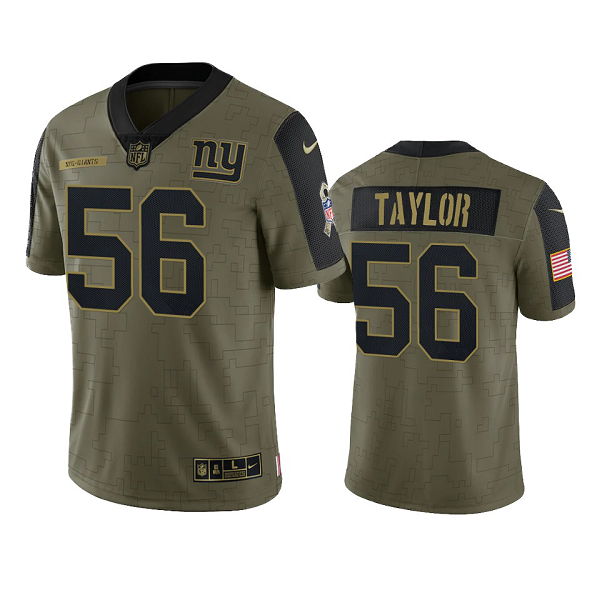 New York Giants Lawrence Taylor Olive 2021 Salute To Service Men's Limited NFL Jersey