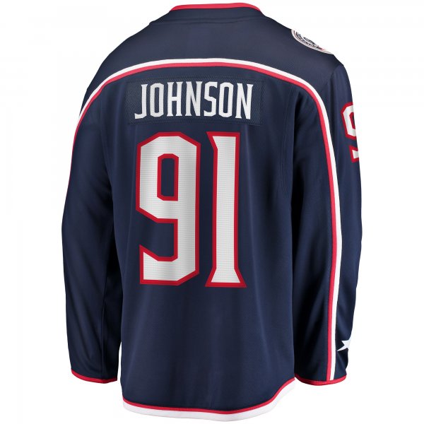 Men's Columbus Blue Jackets Kent Johnson Fanatics Navy Home Breakaway Jersey