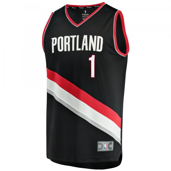 Men's Portland Trail Blazers Anfernee Simons Fanatics Black Fast Break Replica Jersey - Icon Edition