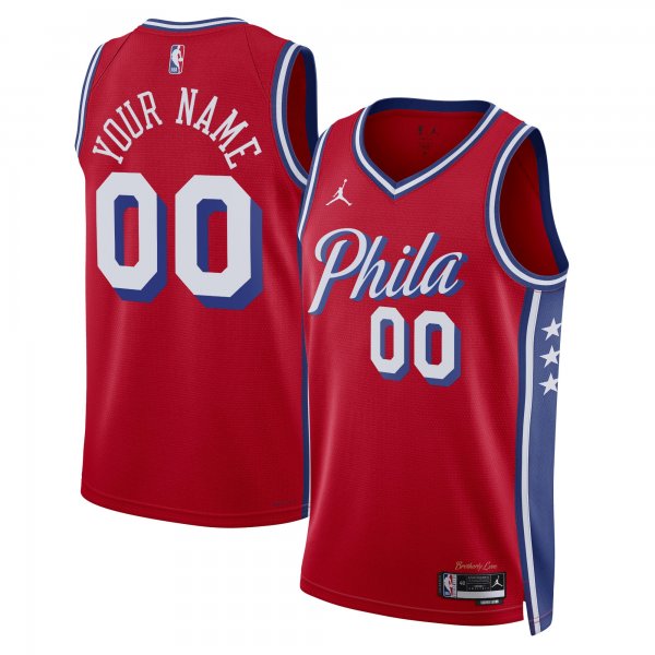 Unisex Philadelphia 76ers Jordan Brand Red 2022/23 Swingman Custom Jersey - Statement Edition